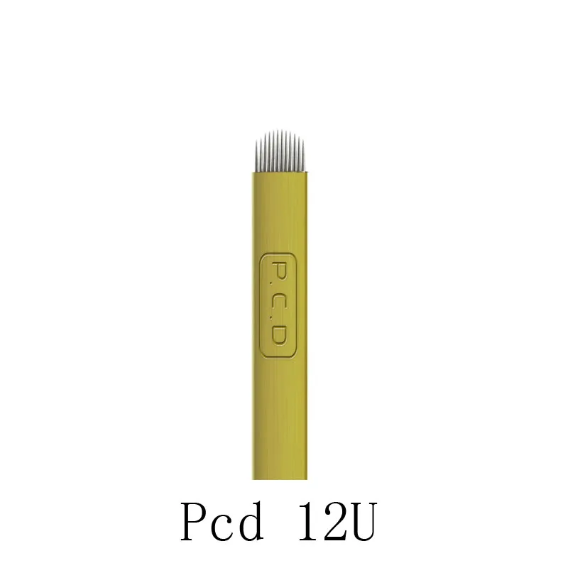 200 шт Laminas Pcd 12/14 12U/14U/18U жесткий микроблейдинг Перманентный макияж иглы для Tobori Татуировки Ручка