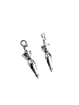 

20pcs Umbrella charms pendant 7x27mm antique silver ornament accessories jewelry making DIY base material