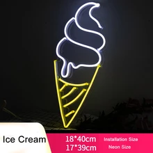 Светодиодный неоновый светильник для мороженого на заказ, гибкий неоновый ручной работы, пивной бар, магазин с логотипом, Пивной магазин, клубный ночной клуб