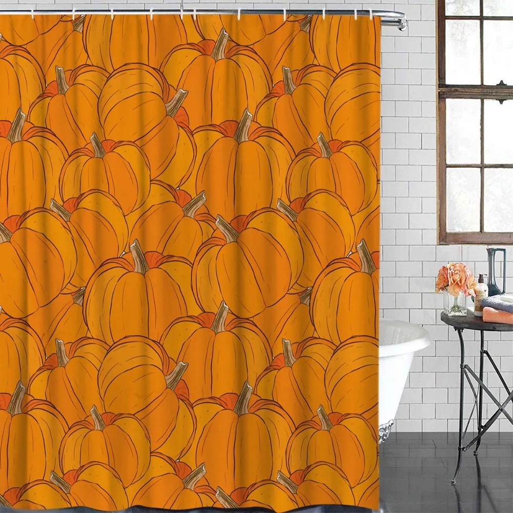 Хэллоуин тема осень Тыква узор ванная комната занавеска для душа