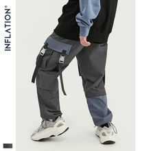 INFLATION Осенняя коллекция, мужские брюки карго, свободный крой, для мужчин, тонкая эластичная талия, мужские спортивные штаны, уличная одежда, мужские брюки карго, 93378W