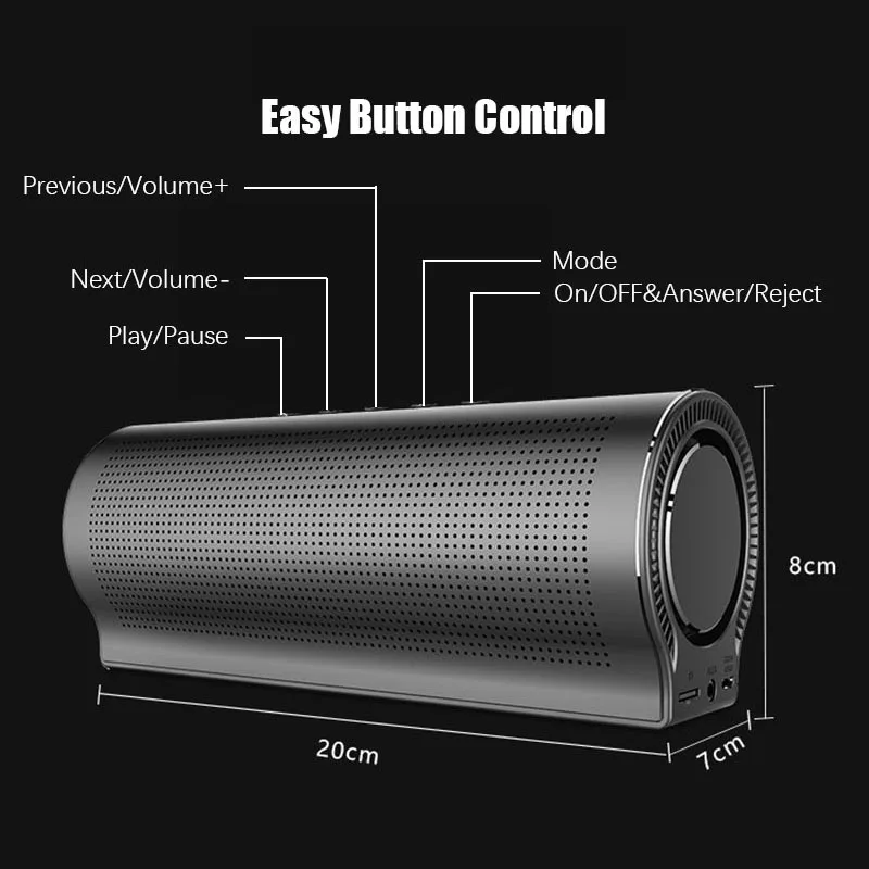 Мощный Bluetooth динамик Портативный беспроводной колонки громкой связи AUX TF HIFI