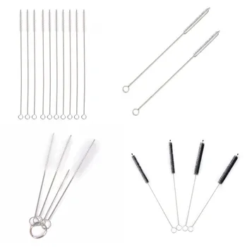 

1pc Or 10pcs Straw Cleaning Brush Stainless Steel Wash Drinking Pipe Straw Brushes Brush Cleaner