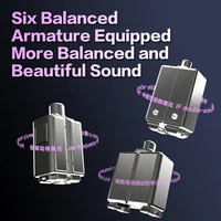 AUDIOSENSE DT600 HiFi Stereo 6BA IEMs with Detachable MMCX Cable 3D Printing Resin Shell Away from Bustle Immersed in Music 2