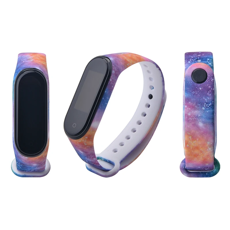 YUEDAER, mi Band, 4 ремешка, картонный силиконовый ремешок на запястье для Xiaomi mi, 4 браслета, 4 браслета, ремешок 4, ТПУ, печать, цветные mi Band 4, ремни