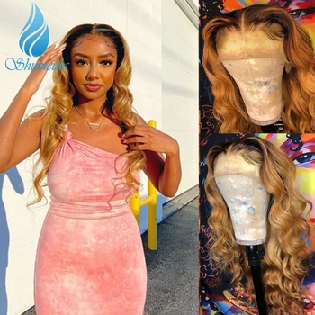 

150% Density 13*6 Lace Front Wigs Peruvian Remy Human Hair Ombre Blonde Body Wave Wigs Baby Hair Glueless Wig Bleached knots