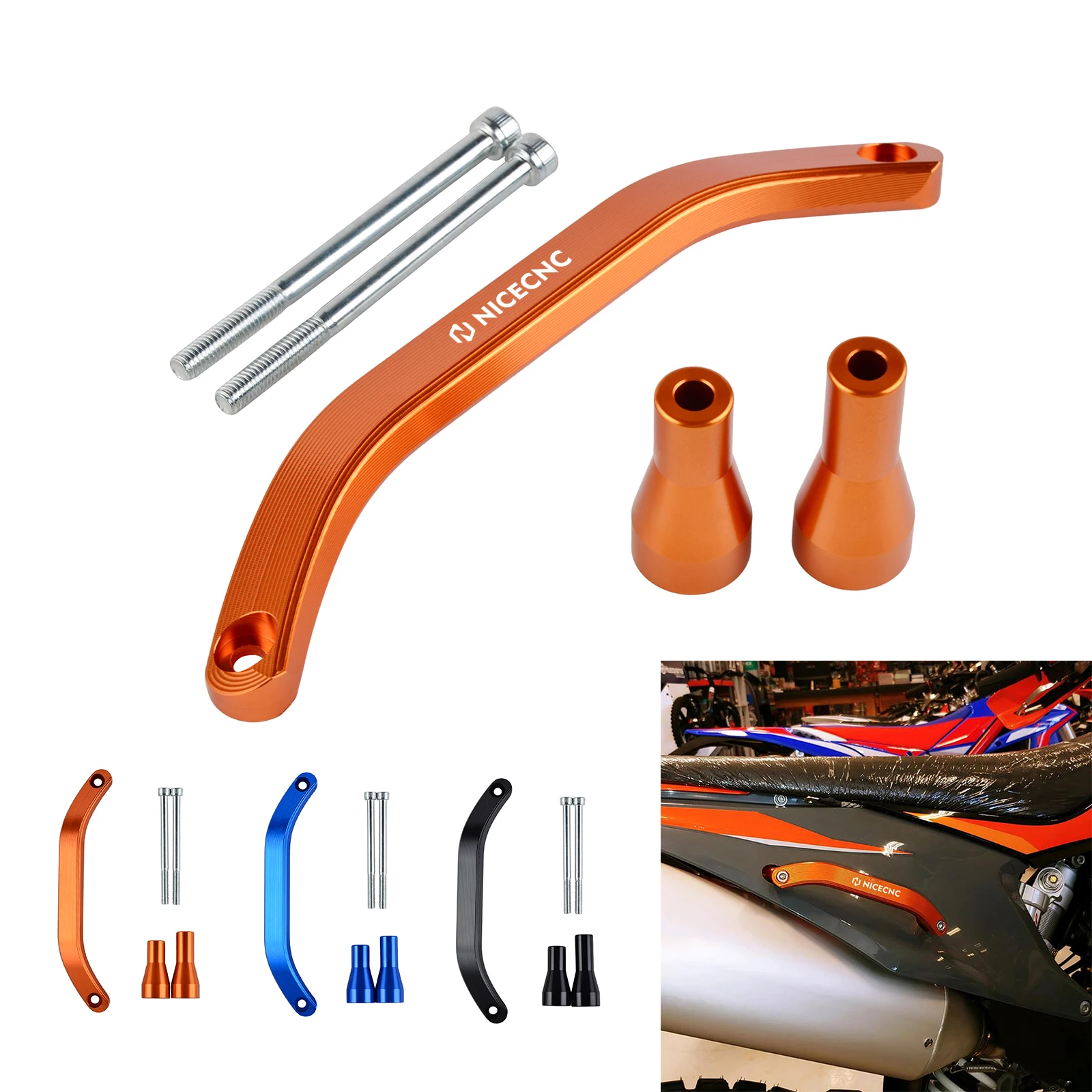 NICECNC Rear Grab Handle For KTM SX SXF XC XCF 125 150 200 250 300 350 400  450 19-22 XCW EXC TPI SIX DAYS EXC-F 500 2020-2023