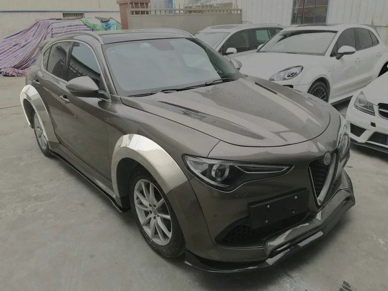 Авто-Стайлинг для Alfa Romeo Stelvio S Стиль волокна Стекло спереди и сзади арок 8 шт. FRP волокна Стекло колеса арочная крышка часть набора