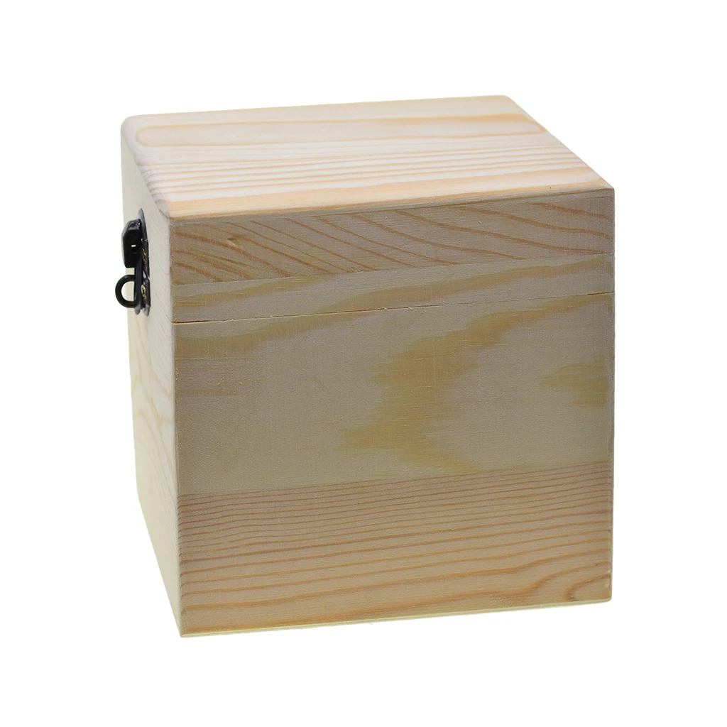 

Multipurpose Natural Wood Wooden Box Storage Treasure Pirate Chest, Jewellery,