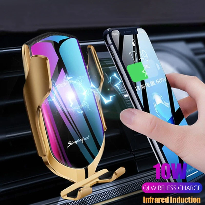 Автомобильное беспроводное зарядное устройство для iPhone 11 Pro XS MAX XR X 8 Индукционное Беспроводное зарядное устройство держатель телефона крепление 10 Вт Быстрая зарядка Carregador Sem Fio