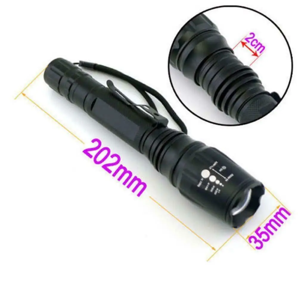 80000 LM Flashlight Torch 5 Modes XM-L T6 LED 18650 Powerful Police Clip Lamp | Лампы и освещение