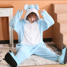 Новое поступление; зимняя Пижама с изображением животных для взрослых; Пижама с единорогом для женщин; Милая теплая Пижама для косплея с героями мультфильмов; Милая синяя мышь