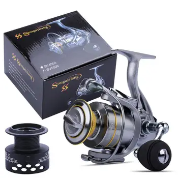 MEGA PROMO ❤️ Sougayilang All Metal Spool Spinning Reel 13+1BB Double Spool Fishing Reel 8KG Max Drag 5.1:1 5.5:1 Gear Ratio Carp Fishing Reel - discount item 50% OFF Sports & Entertainment