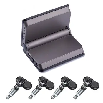 

1set TPMS Solar Power Tyre Pressure Monitoring System with 4 Sensors LCD Display E7CA
