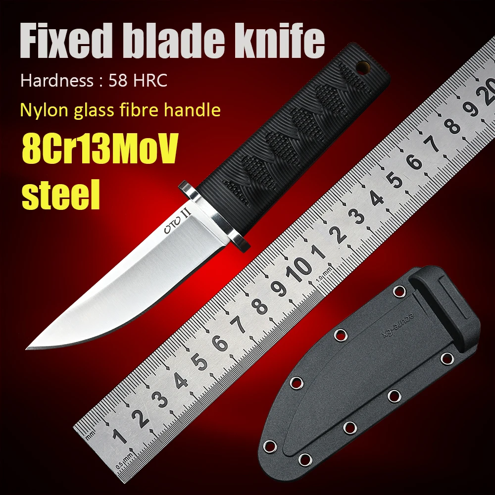 8cr13mov Steel Fixed Blade Camping Utility Edc Knife Tactical Military