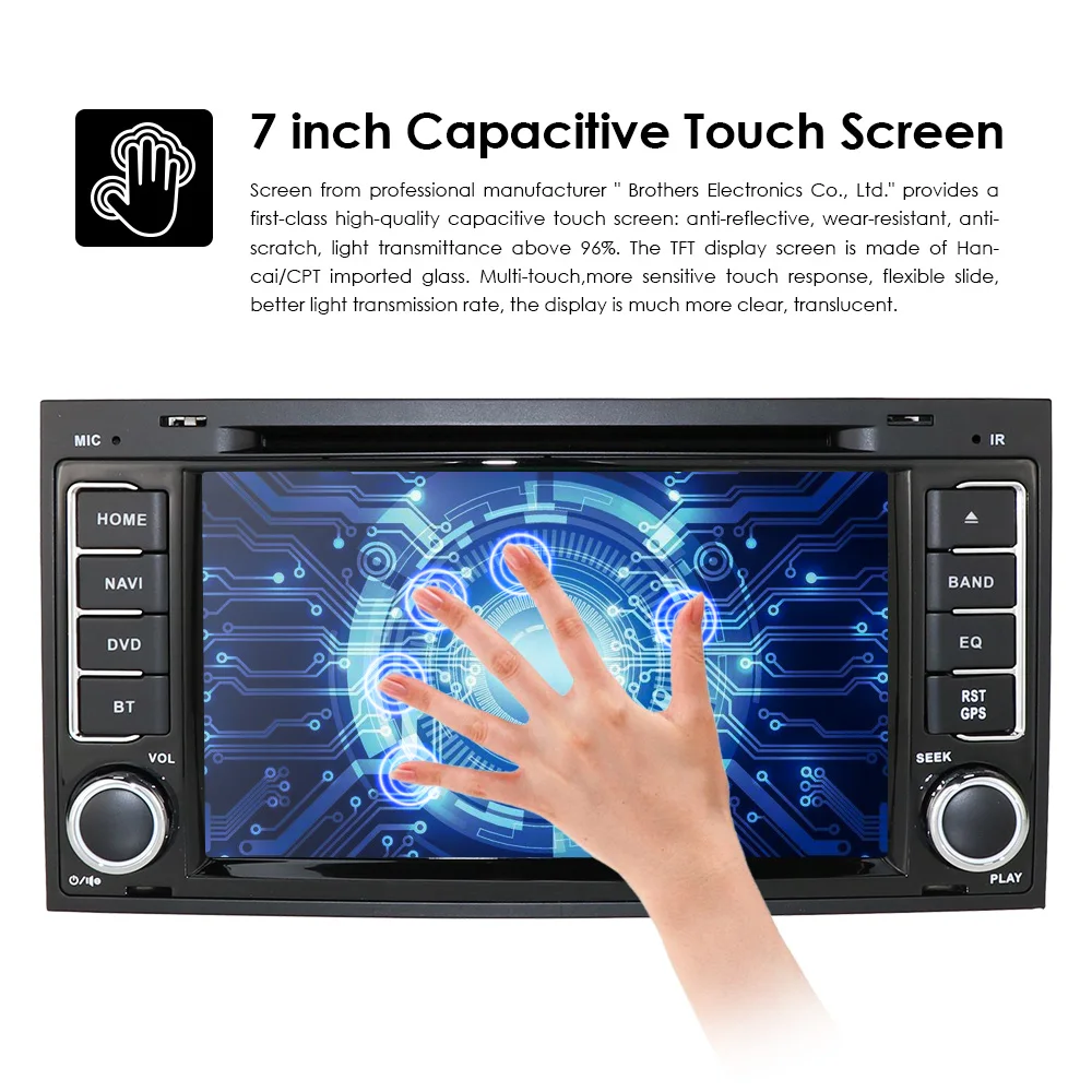 Excellent Mirror link 7 Inch Car DVD radio  For V W  VolksWagan T ouareg Transporter T5 Multivan 2004-2011 8G map card TPMS BT  DAB+ OBD2 12