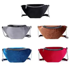 Бархатные Фанни нагрудные сумки для женщин девочек молния Деньги телефон кошелек Кроссбоди пакет