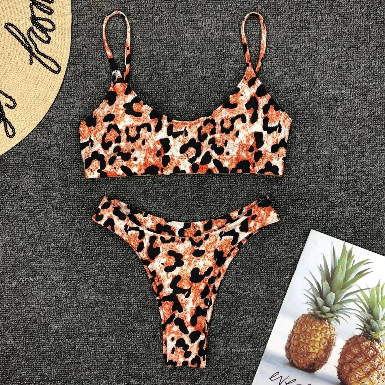

Women Sexy Leopard Print Bikini Set Triangle Push Up Swimwear Brazillian Two Pieces Swimsuit biquini