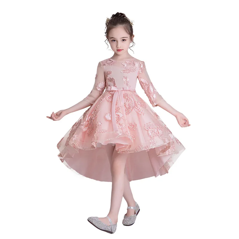 

Flower Big Girls Lace Sleeve Dress Princess Pageant First Holy Communion Gown Age 3-16Y