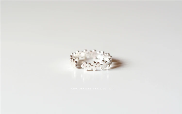 925 Sterling Silver Rings for Women floret Open ring Style Prevent Allergy silver rings silver ring For REETI