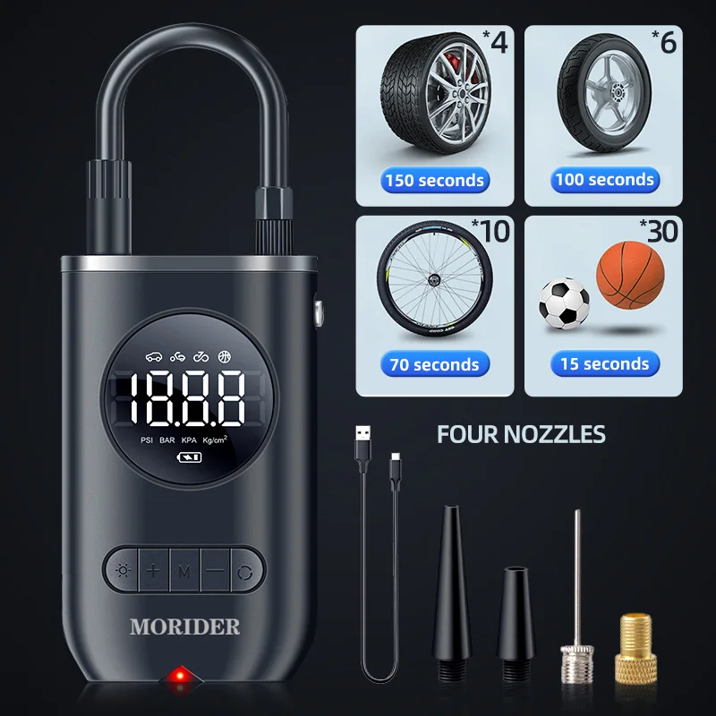 2021 New Inflatable Treasure Bicycle Air Pump Electric Fast Compressor Inflation Pressure Bicycle Motorcycle Inflator Pump