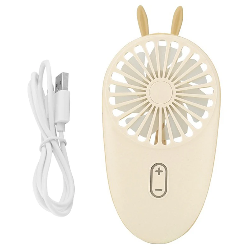 Yellow Портативный вентилятор с Usb зарядкой, мини вентилятор с милыми заячьими ушками, вентилятор для зарядки на открытом воздухе, портативный вентилятор - Цвет: Yellow