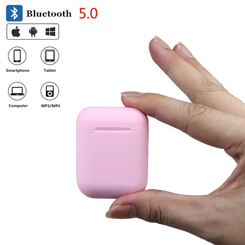 

Wireless Headphone Bluetooth 5.0 Original Macaron i12 tws in Earphone Touch Pop-up Stereo Headset Sport Earpiece For Smart Phone