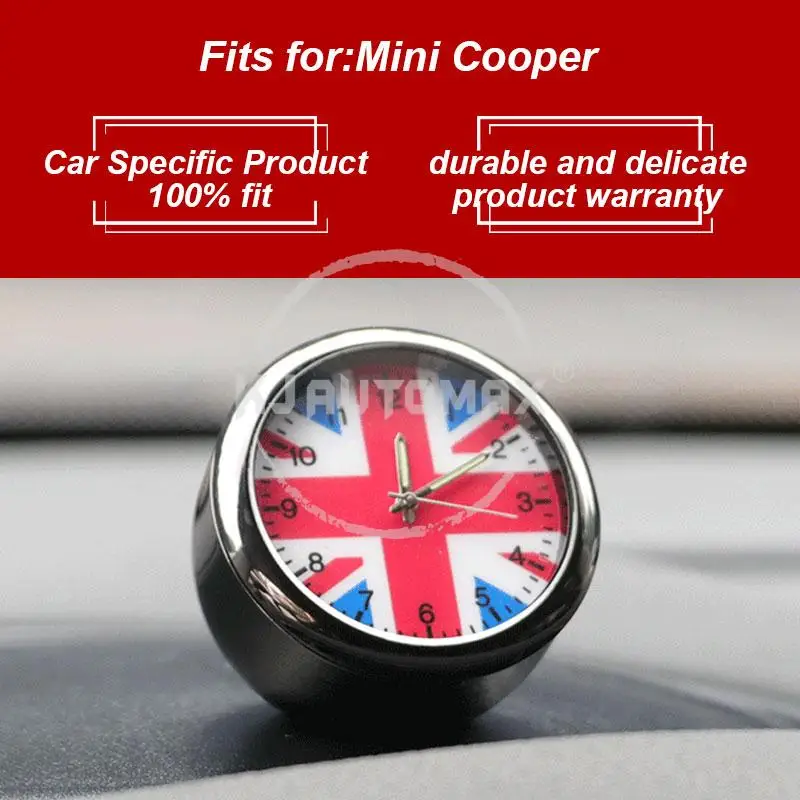 KJAUTOMAX для Mini Cooper R50 R53 R54 R55 R56 R60 F54 F55 F56 электронные часы Юнион Джек мини Логотип Автомобильные аксессуары из металла