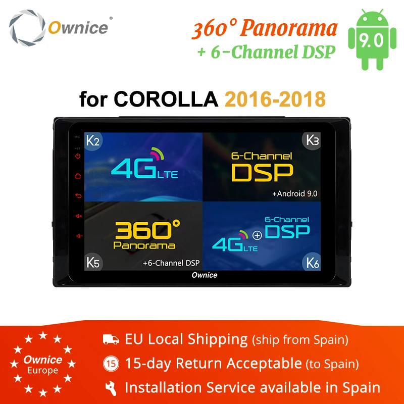 Ownice K1 K2 K3 K5 K6 Android 9 0 Восьмиядерный автомобильный DVD GPS для Toyota COROLLA 2016 - 2018 радио Navi 2G