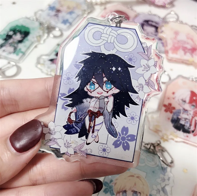 Аниме My Hero Academy All Might ластик голова Ashido Mina фигурка Косплей акриловый брелок кольцо для ключей подарки - Цвет: 06