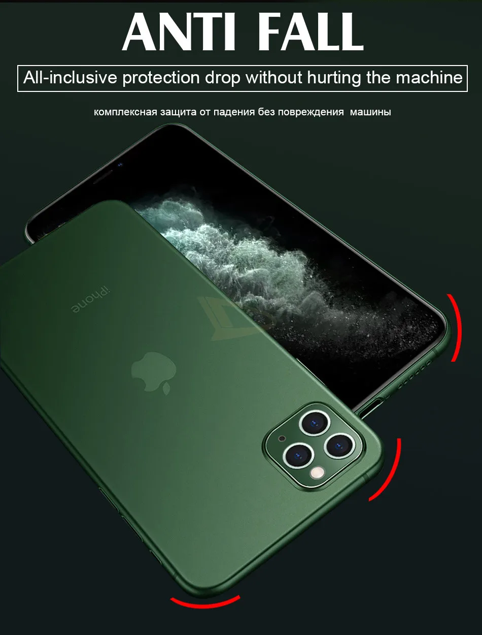 10pcs Ultra Thin PP Case For iphone 11 Pro Max X XR XS Matte Phone Cover For iphone 7 8 6 6s PLus Full Shockproof Cases