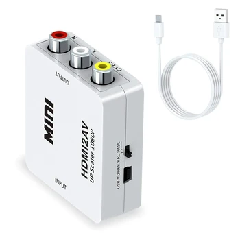 

1080P Mini HDMI To RCA AV Composite Adapter Converter Audio Video Cable CVBS AV Adapter Converter for HD TV with USB Cable