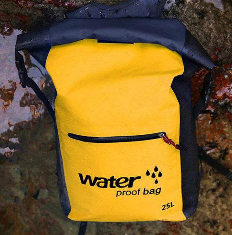 Yellow 25L Открытый водонепроницаемый плавательный мешок рюкзак ведро сухой мешок для хранения Рафтинг Спорт Каякинг каноэ путешествия водонепроницаемый мешок - Цвет: Yellow