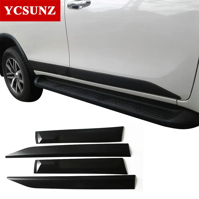 Черный боковой комплект для литья под давлением ABS Toyota Fortuner Hilux Sw4 2016 2017 2018 2019|trim
