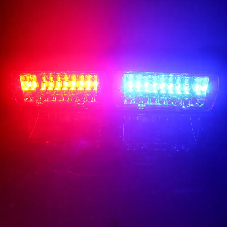 Red Blue 16LED Предупреждение автомобильная лампа DC12V 48 Вт подсветка присоски Взрывная вспышка Мощность экономия высокое качество дорожного движения Предупреждение безопасности автомобильных огней - Цвет: Red Blue