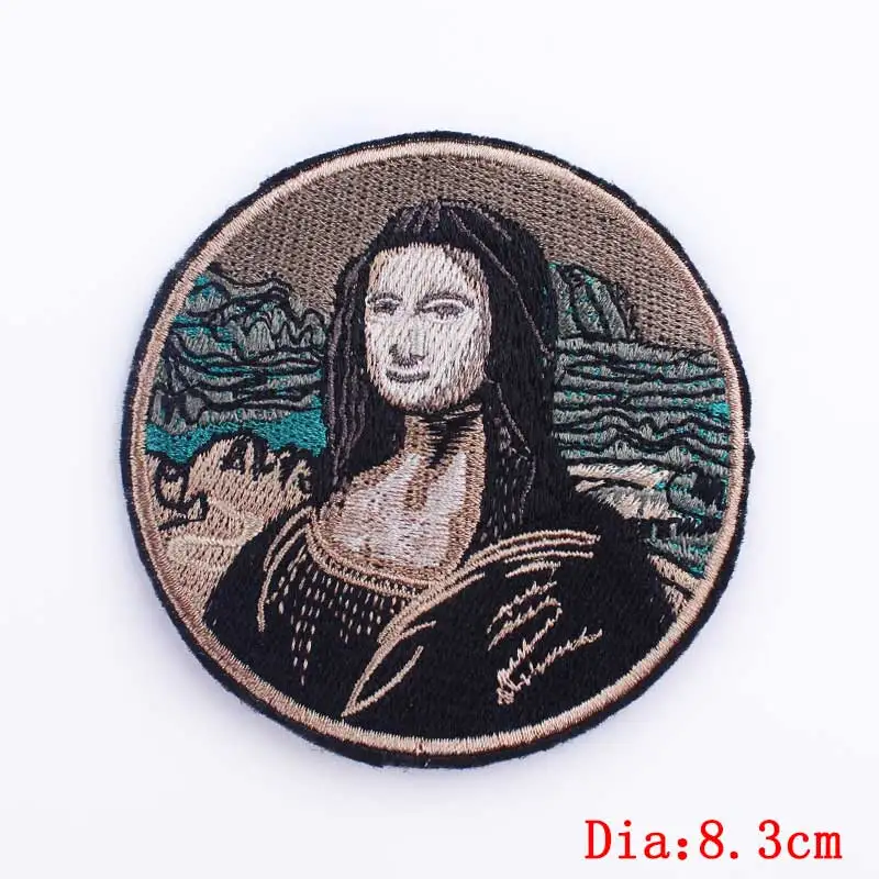 Ван Гог патч, вышитые патчи для одежды DIY Мона Лиза железа на патчи на одежду странные вещи пользовательские значки-нашивки - Цвет: PE4817CT