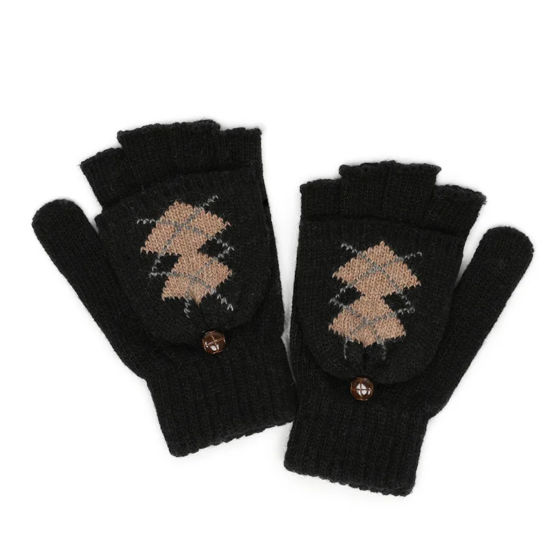 StyleA Женские вязаные перчатки H10035, женские корейские варежки на половину пальца, Студенческая девочка, Осень-зима, теплые милые простые милые муфты для рук - Цвет: StyleA