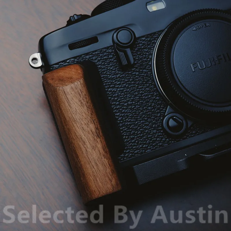 Wooden Wood Hand Grip Bracket Quick Release L Plate For Fuji Xpro3 Fujifilm X PRO3