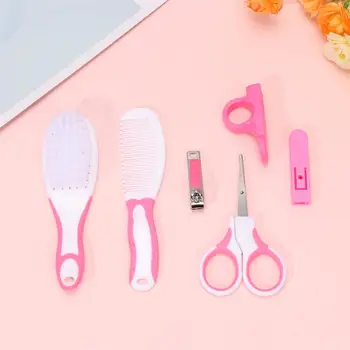

6pcs of One Set Bath Comb Portable Bathing Brush Durable Care Kit Nail Clipper Kit for Baby Infant
