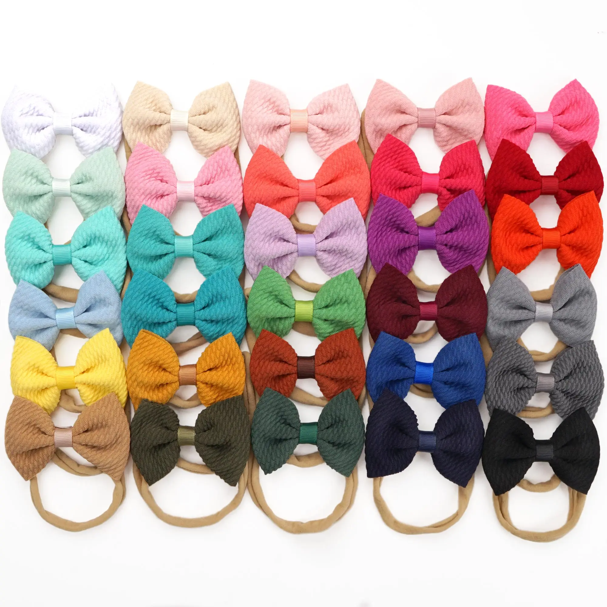 30PCS Baby Hair Bows Headband Nylon Head Band for Children Kids Girls Soft Newborn Infant Toddler Hair Accessories Gifts new flower nylon girl hairband elastic soft baby headband for children turban headwear for newborn baby kids hair accessories