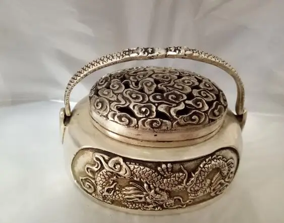 

plated silver sculpture incense burner Decoration antique home decoration collection hollow cense