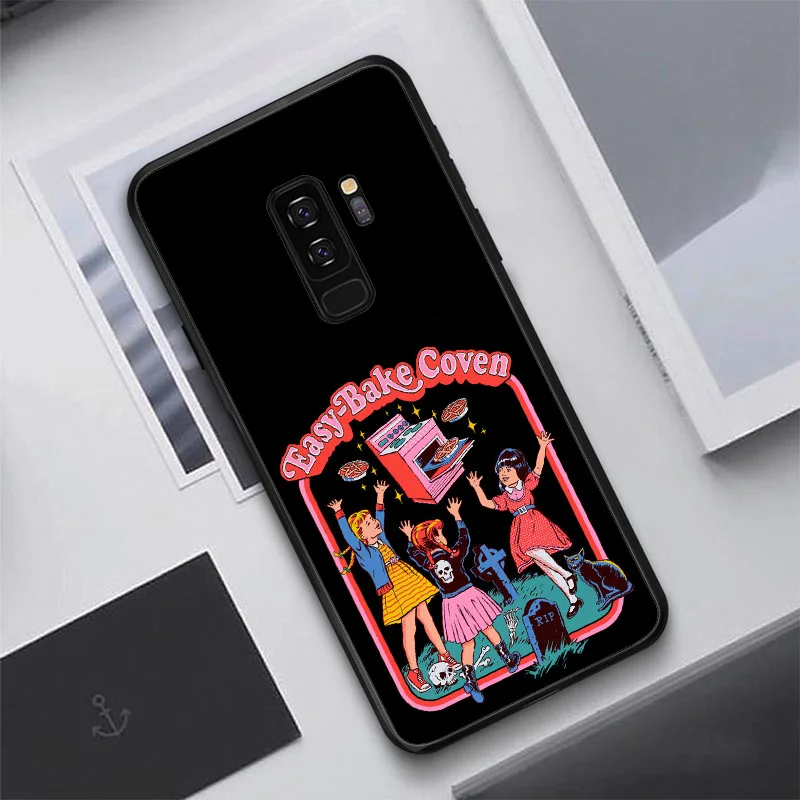 Хэллоуин сатана Винтаж Let's Summon Demons черный мягкий ТПУ телефонные чехлы для samsung Galaxy S10 S10PLUS S8 S9 Plus note 8 S7Edge - Цвет: black