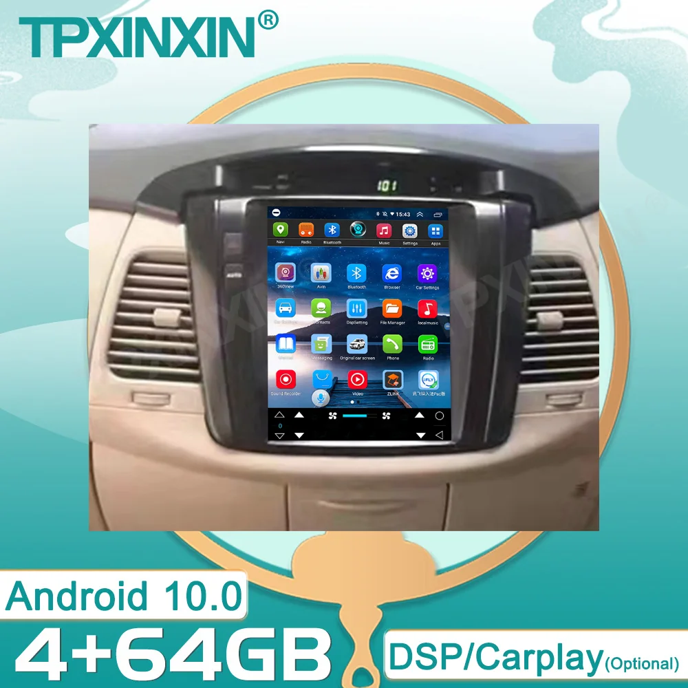 

Android 10 4 + 64G для Toyota Innova IPS сенсорный экран навигация автомобильный мультимедийный GPS радио плеер встроенный Carplay