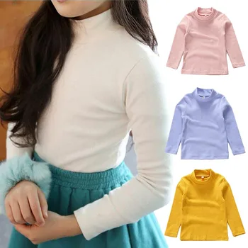 

Children's Clothes Baby Winter Shirt Boys Singlets Girls Bottoming Thickened Long-sleeved Tops Outfit Mid-collar Warm Underwear