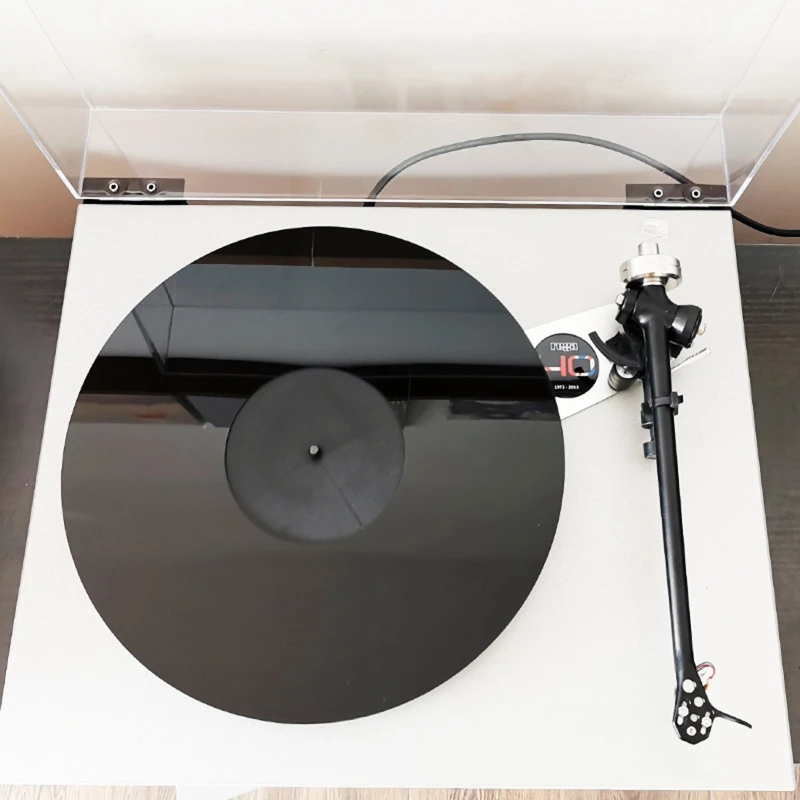 Noir Am/éliore le son et r/éduit le bruit Anti-vibration Tapis en silicone antistatique pour tourne-disque Phonographe LP