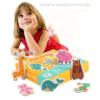 

Children Wooden Animal Cognition Puzzle Fruit Early Learning Educational Toy Christmas Gifts for kid Developmental Baby Toys
