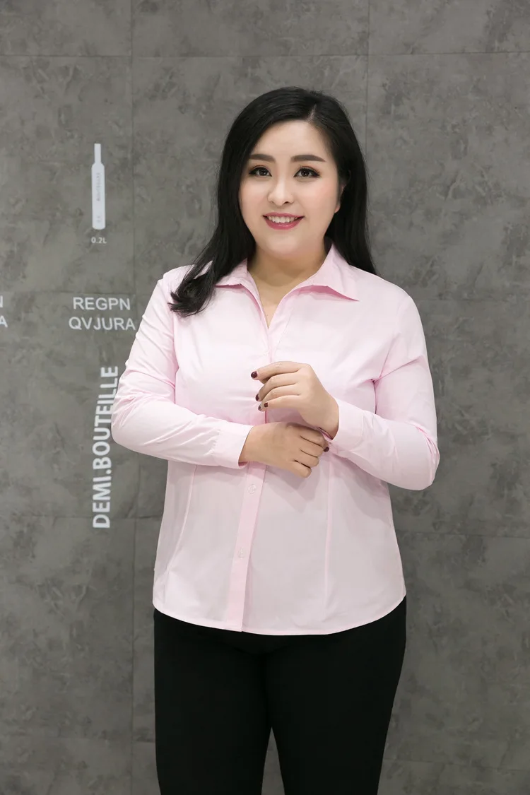 Ropa mujer talla grande 4xl 5xl 6xl женская блузка летняя OL белая рубашка офисные женские топы размера плюс Рабочая Рубашка с v-образным вырезом M281