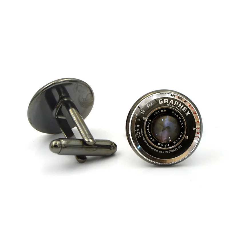 Gun black New Fashion Wholesale DSLR Lens Cufflinks Camera Lenses Cuff Link Cufflinks For Mens Brand Cuff Button - Окраска металла: Gun black