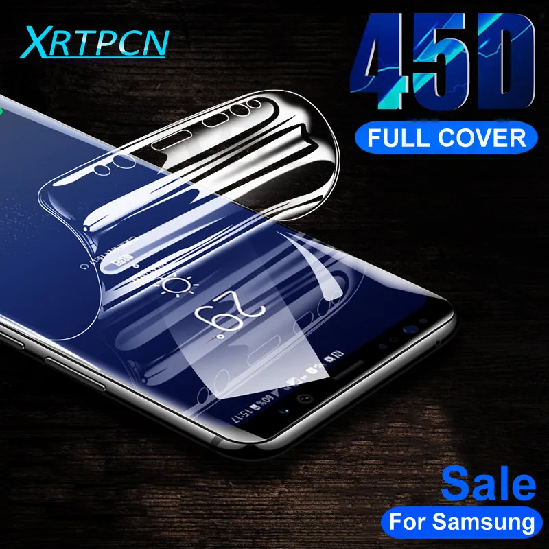 

45D Curved Soft Hydrogel Film For Samsung Galaxy Note 8 9 10 S8 S9 S10 Plus S10E S8 S9 Screen Protector Safety Protective Film