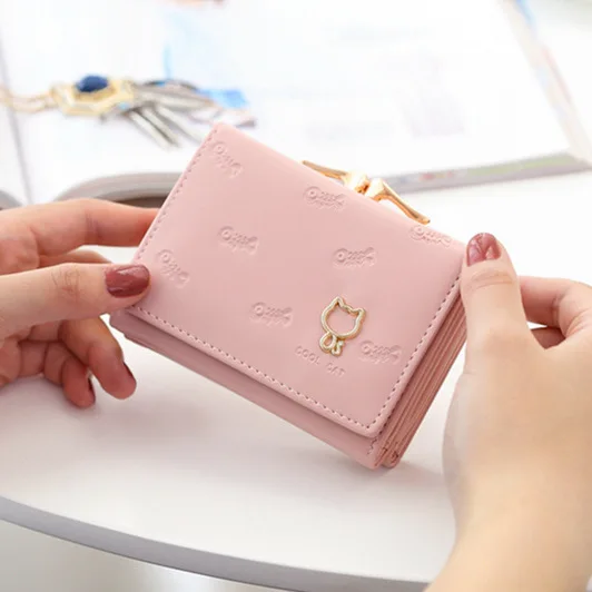 Мини кошелек для женщин 2020 короткий параграф простая Складная личность милый кот